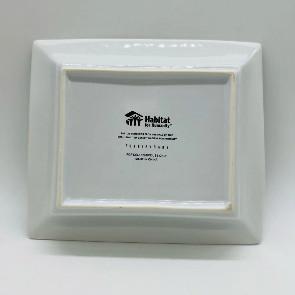 Pottery Barn Habitat For Humanity House Pattern Rectangular Decorative Dish